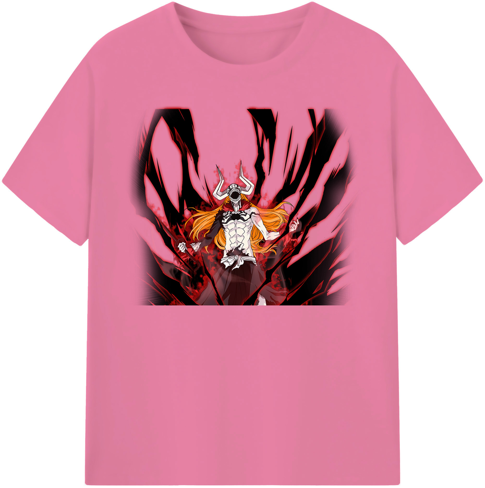 （画像用） ブリーチ 黒崎一護（くろさき いちご）BLEACH Kurosaki Ichigo 綿100％半袖Tシャツ（フロントプリント）